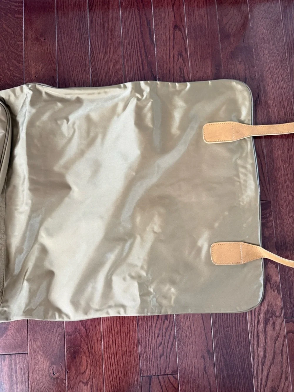 Samsonite Vintage Gold & Brown Leather Travel Suit Garment Folding Bag